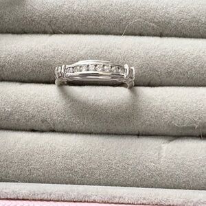 Elegant Silver Band with Crystals